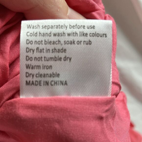 Maxi Dress Size 4 R. Yiposha Smocked Waist Salmon Pink Swiss Dots NWT - Picture 9 of 11